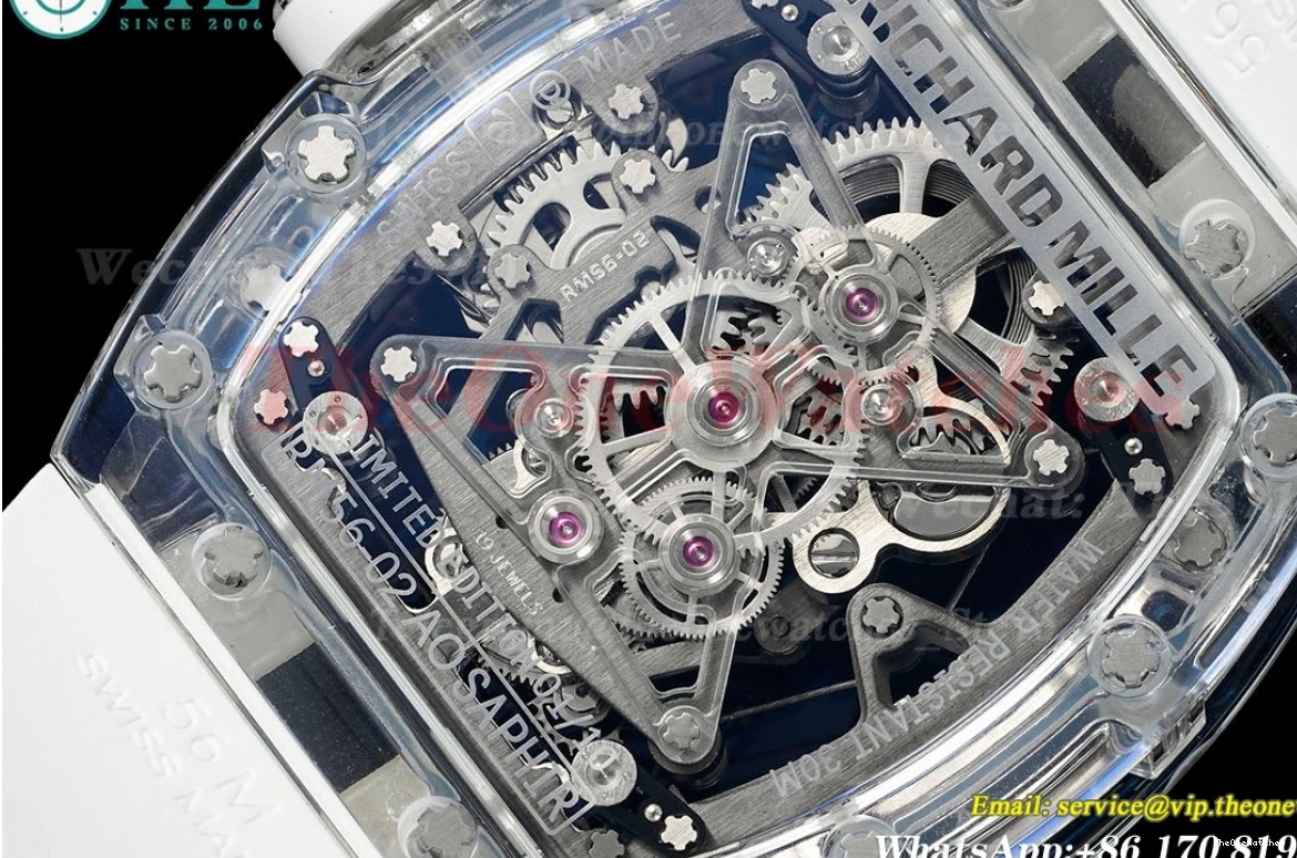 RM56-02 44mm Strap Tourb on Skeleton Dial White RMF Rubber 0314